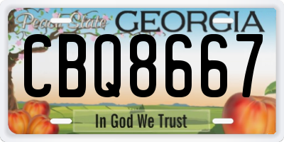 GA license plate CBQ8667