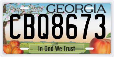 GA license plate CBQ8673