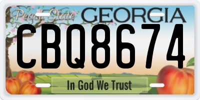 GA license plate CBQ8674