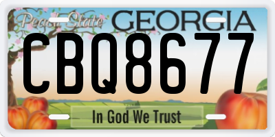 GA license plate CBQ8677