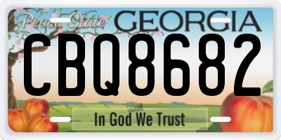 GA license plate CBQ8682