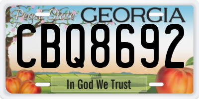 GA license plate CBQ8692