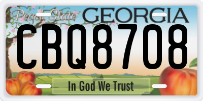 GA license plate CBQ8708