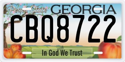 GA license plate CBQ8722