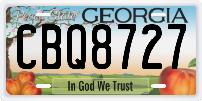 GA license plate CBQ8727