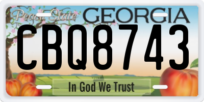 GA license plate CBQ8743