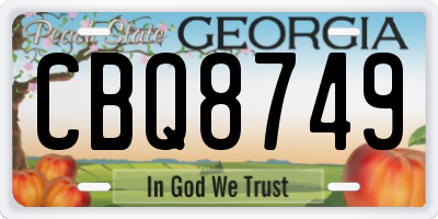 GA license plate CBQ8749