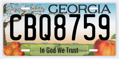 GA license plate CBQ8759
