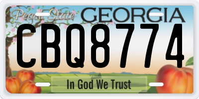 GA license plate CBQ8774