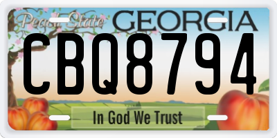 GA license plate CBQ8794