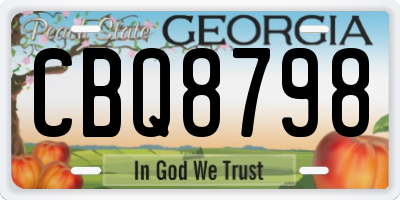 GA license plate CBQ8798