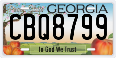 GA license plate CBQ8799