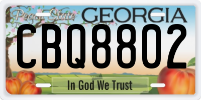 GA license plate CBQ8802