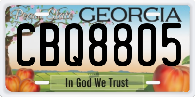 GA license plate CBQ8805
