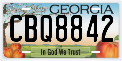 GA license plate CBQ8842