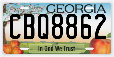 GA license plate CBQ8862