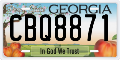 GA license plate CBQ8871