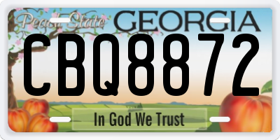 GA license plate CBQ8872