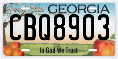 GA license plate CBQ8903