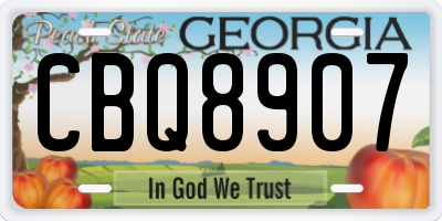 GA license plate CBQ8907