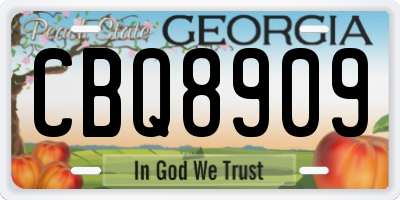 GA license plate CBQ8909