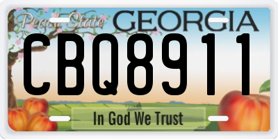 GA license plate CBQ8911