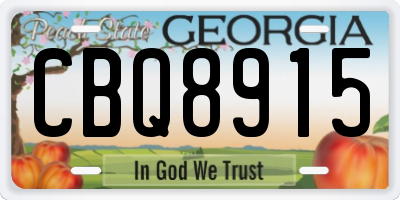 GA license plate CBQ8915