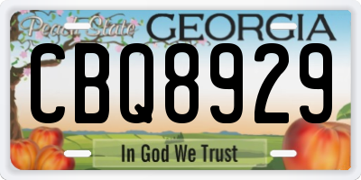 GA license plate CBQ8929