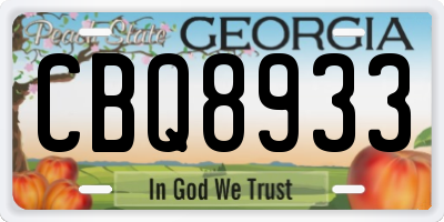 GA license plate CBQ8933