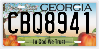 GA license plate CBQ8941