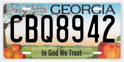 GA license plate CBQ8942