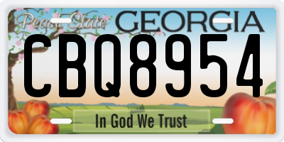 GA license plate CBQ8954