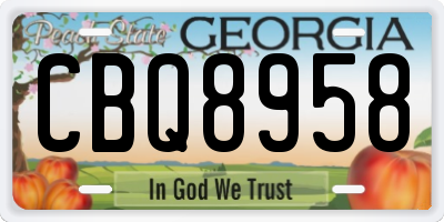 GA license plate CBQ8958