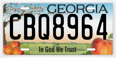 GA license plate CBQ8964