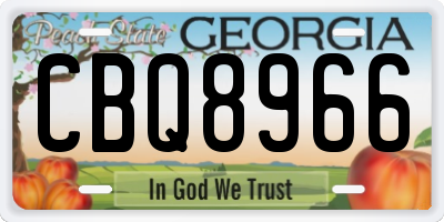 GA license plate CBQ8966