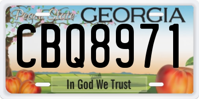 GA license plate CBQ8971