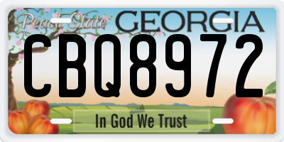 GA license plate CBQ8972