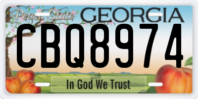 GA license plate CBQ8974