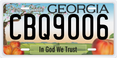 GA license plate CBQ9006