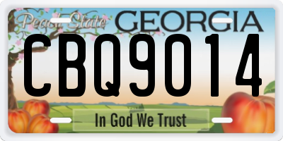 GA license plate CBQ9014