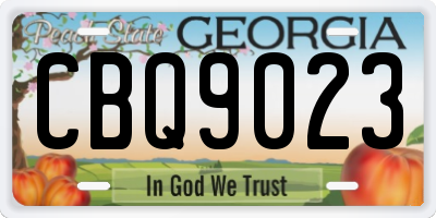 GA license plate CBQ9023