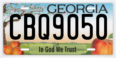 GA license plate CBQ9050