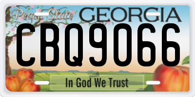 GA license plate CBQ9066