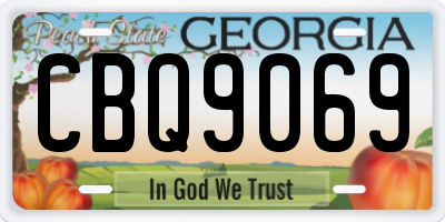 GA license plate CBQ9069