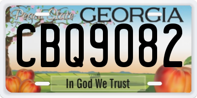 GA license plate CBQ9082
