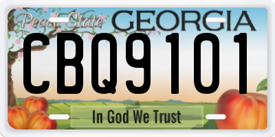 GA license plate CBQ9101