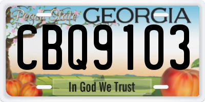 GA license plate CBQ9103