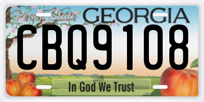 GA license plate CBQ9108