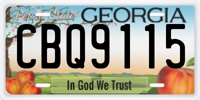 GA license plate CBQ9115