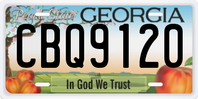 GA license plate CBQ9120